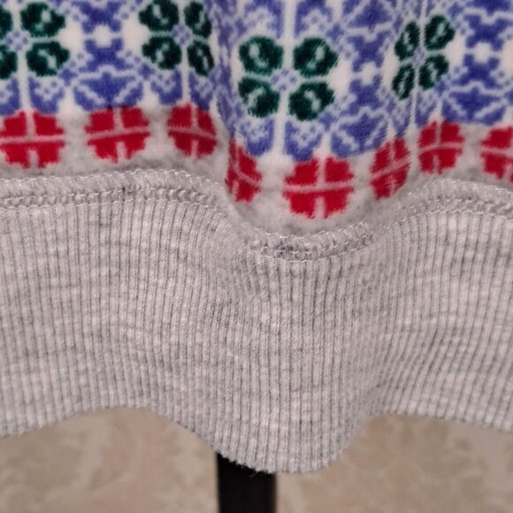 Jane & Bleecker Size L Striped Patterned Fleece Henley Pajama Top Long Sleeve - Picture 6 of 13